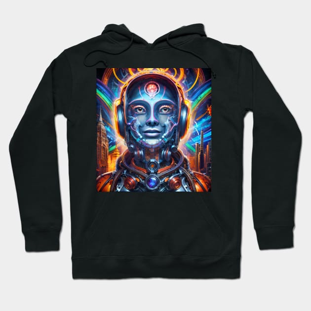 Hyperdimensional Android (5.1) - Trippy Psychedelic Art Hoodie by TheThirdEye